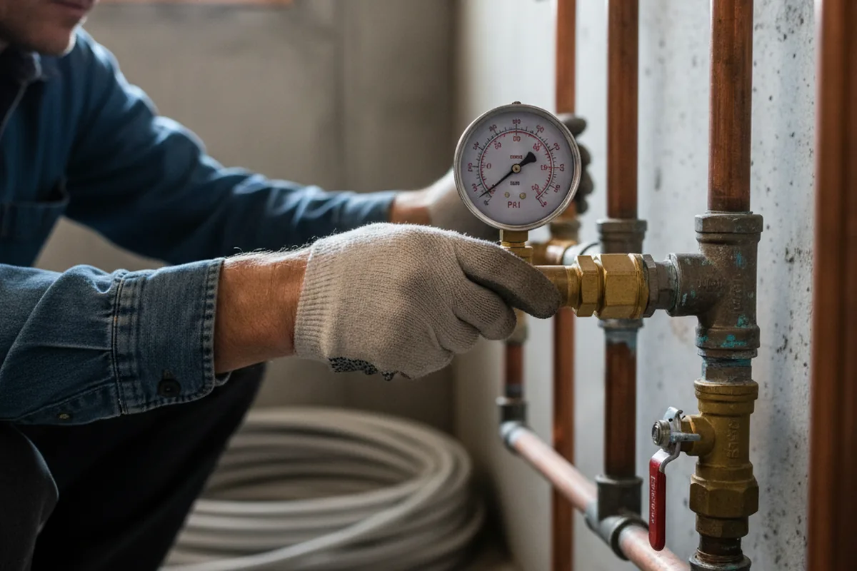 Pressure testing a repaired line during Water Line Repair in Stantonsburg